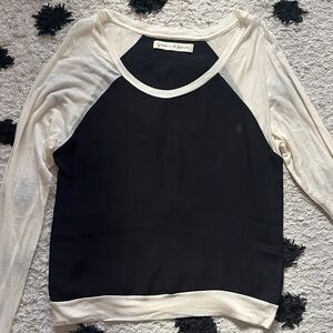 Graham & Spender size P Black and Cream Women's Top